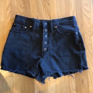 Madewell button fly black denim shorts - 27 waist